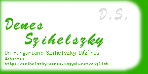 denes szihelszky business card